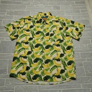 Dixxon The Hammock Shirt Men's 2XL Banana Print Button‎ Up Short Sleeve Hawaiian